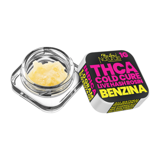 Hemp Living Naturals – THCA Cold Cure Live Hash Rosin – 1g Jar – Benzina