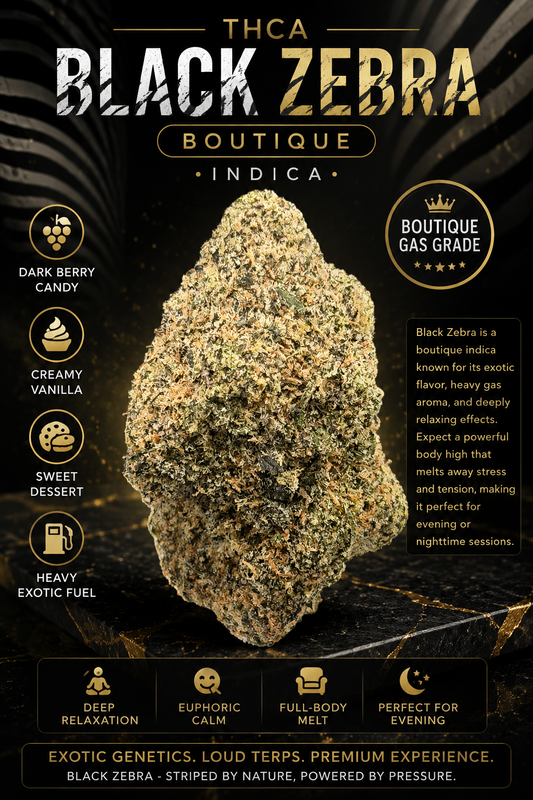 THCA BLACK ZEBRA (BOUTIQUE) (Indica)