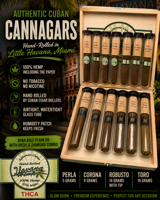 Authentic Cuban Hand-Rolled Havana Hemp Cannagars