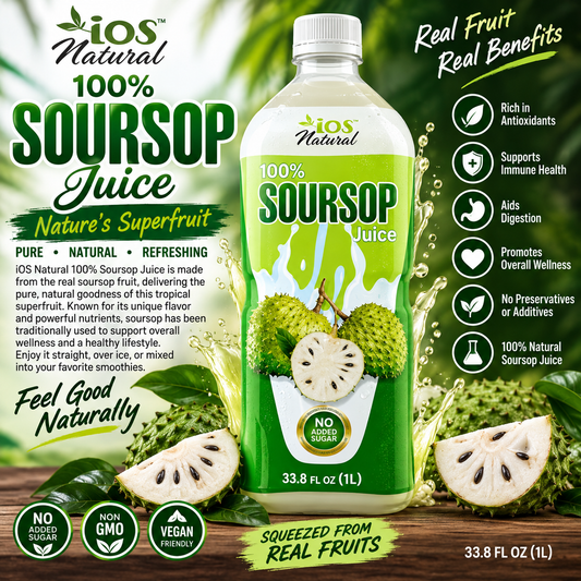 iOS Natural 100% Soursop Juice (33.8 fl oz / 1L)