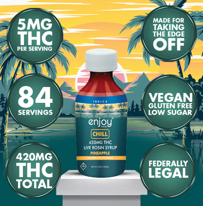 Enjoy Chill 420 mg Live Rosin Chill Delta 9 THC Syrup - Indica-Infused Pineapple