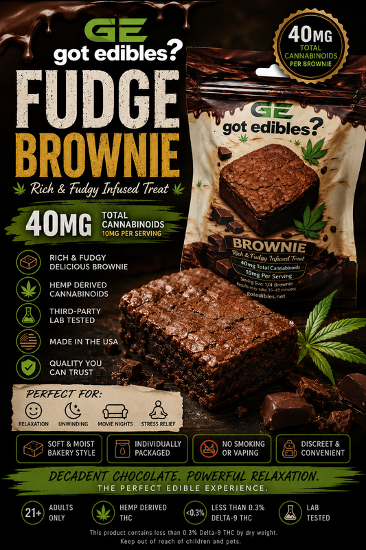 GOT EDIBLES FUDGE BROWNIE 40MG