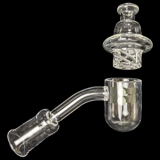 Round Bottom Cyclone Banger Kit - with Cyclone Carb Cap & 2 Glow in the Dark Terp Pearls 14MM