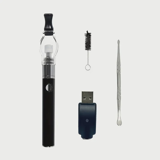 Dab vape pen with glass bowl
