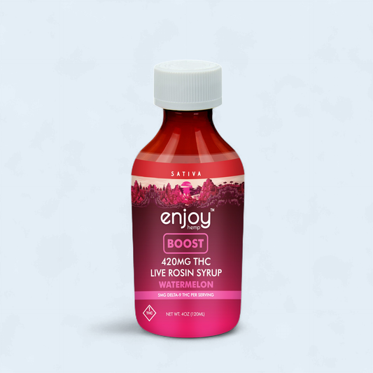 Enjoy Boost 420 mg Live Rosin Delta 9 THC Syrup - Sativa-Infused Watermelon