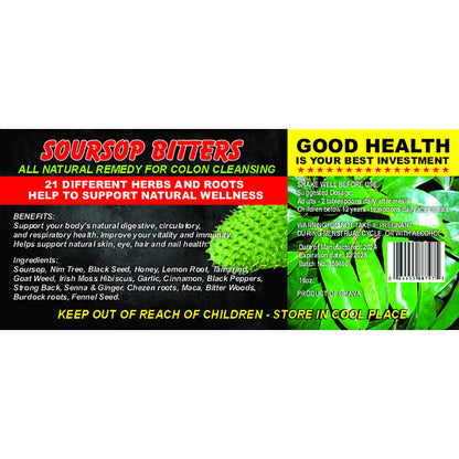 SOURSOP BITTERS (21 Different Herbs And Roots)